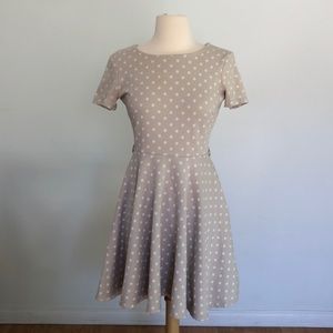 Grey/White Polka Dot Skater Dress Short Sleeve H&M